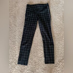 Old Navy Black Pants with White Check Pattern